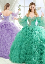 Exquisite Beaded Big Puffy Detachable Quinceanera Dresses with Brush Train