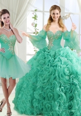 Feminine Beaded Detachable Quinceanera Gowns in Rolling Flower