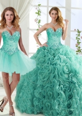 Feminine Visible Boning Beaded Detachable Quinceanera Dress in Rolling Flowers