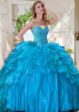New Arrivals Beaded Bodice and Ruffled Quinceanera Dress in Tulle