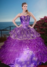 New Style Applique and Ruffled Layers Sweet 16 Dress in Organza and Taffeta