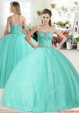 Spring Discount Apple Green Sweet 16 Dress with Beading for 2016
