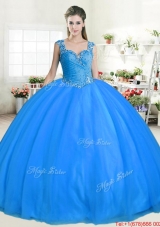 Modern See Through Back Puffy Skirt Quinceanera Dress with Straps
