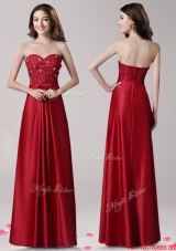 Affordable Beaded and Bowknot Empire Evening Dress in Wine Red