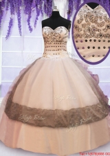 Organza and Taffeta Laced Colorful Quinceanera Dress with Beading and Ruffles