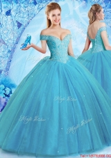 Classical Off the Shoulder Quinceanera Dress with Brush Train