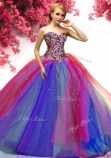 Best Selling Really Puffy Rainbow Quinceanera Dress with Beading