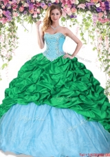 Modest Beaded and Bubble Two Tone Quinceanera Dress in Taffeta