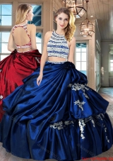 New Arrivals Scoop Beaded Bodice Taffeta Quinceanera Dress in Royal Blue
