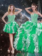 Fantastic Ruffles 15th Birthday Dress Multi-color Lace Up Sleeveless Floor Length