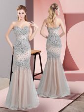 Cheap Floor Length Champagne Prom Evening Gown Sweetheart Sleeveless Zipper