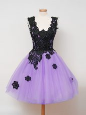 Straps Sleeveless Zipper Quinceanera Dama Dress Lilac Tulle