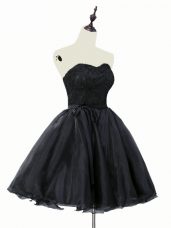 Hot Sale Black Sweetheart Lace Up Lace and Sashes ribbons Homecoming Dress Sleeveless