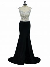 Most Popular Chiffon Cap Sleeves Prom Dresses and Beading