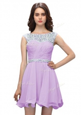 Scoop Sleeveless Beading Zipper Prom Dresses