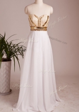 Sweetheart Sleeveless Chiffon Evening Dress Beading Zipper
