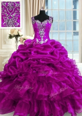 Discount Sleeveless Lace Up Floor Length Beading and Ruffles and Pick Ups Sweet 16 Dress