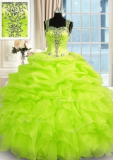 Trendy Sleeveless Beading and Ruffles Floor Length Sweet 16 Dresses