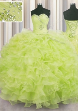 Sleeveless Lace Up Floor Length Beading and Ruffles Sweet 16 Dress