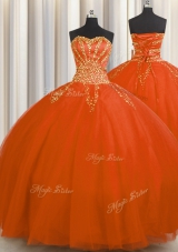 Low Price Really Puffy Floor Length Lace Up Sweet 16 Quinceanera Dress Red and In for Military Ball and Sweet 16 and Quinceanera with Beading