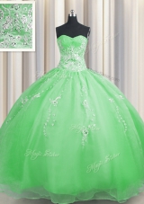 Low Price Zipper Up Organza Sweetheart Sleeveless Zipper Beading and Appliques Sweet 16 Quinceanera Dress in