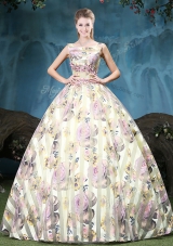 Fancy Straps Straps Floor Length Multi-color Sweet 16 Dress Tulle Sleeveless Appliques and Pattern