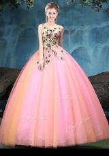 Floor Length Ball Gowns Sleeveless Multi-color Ball Gown Prom Dress Lace Up