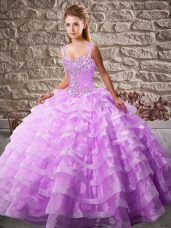 Lilac Ball Gowns Beading and Ruffled Layers Sweet 16 Quinceanera Dress Lace Up Organza Sleeveless Floor Length,Silhouette: Ball GownsNeckline: strapsSleeve Length: sleevelessHemline/Train: floor lengthBack Detail: lace upEmbellishment: beading,ruffled layersFabric: organzaShown Color: lilac(Color & Style representation may vary by monitor.)Occasion: sweet 16,quinceaneraSeason: spring,summer,fall,winterFully Lined: YesBuilt-In Bra: Yes