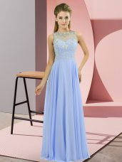 High-neck Sleeveless Chiffon Prom Evening Gown Beading Zipper