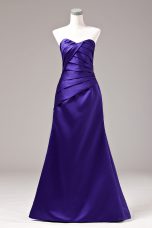 Fashionable Purple Sleeveless Ruching Floor Length Prom Dresses