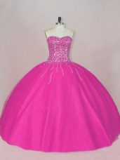 Super Asymmetrical Ball Gowns Sleeveless Fuchsia Ball Gown Prom Dress Lace Up