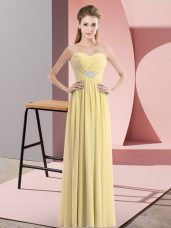 Sweetheart Sleeveless Chiffon Evening Dress Beading Zipper