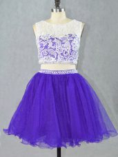 Custom Made Sleeveless Lace and Appliques Zipper Celebrity Style Dress