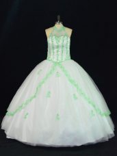 Sleeveless Appliques Lace Up 15th Birthday Dress