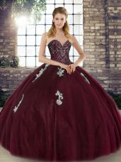 Custom Designed Tulle Sleeveless Floor Length Sweet 16 Dresses and Beading and Appliques