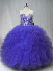 Lovely Floor Length Ball Gowns Sleeveless Purple Quinceanera Dresses Lace Up