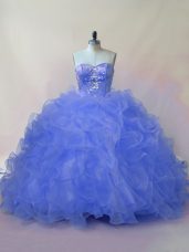 Chic Sleeveless Beading and Ruffles Lace Up Quinceanera Dresses