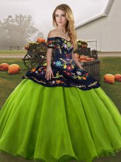 Ball Gowns Sweet 16 Dresses Off The Shoulder Tulle Sleeveless Floor Length Lace Up