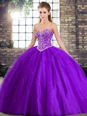 Sleeveless Beading Lace Up Sweet 16 Dress