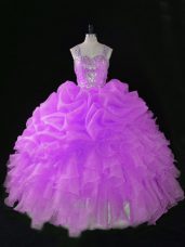 Sleeveless Sequins and Pick Ups Zipper Quinceanera Dresses