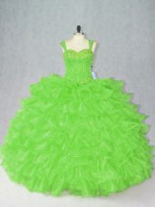 Sleeveless Organza Side Zipper Quinceanera Dress for Sweet 16 and Quinceanera