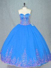 Clearance Sleeveless Beading and Embroidery Lace Up 15 Quinceanera Dress