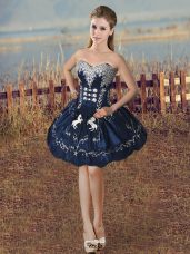 Navy Blue Sleeveless Beading and Embroidery Mini Length Party Dress Wholesale