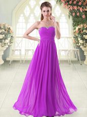 Clearance Sweetheart Sleeveless Zipper Prom Party Dress Purple Chiffon