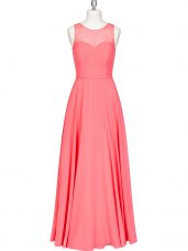 Sleeveless Zipper Floor Length Lace and Belt