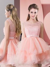 Popular Lace Up Prom Party Dress Pink for Prom and Party with Lace