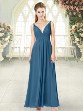 Exceptional Chiffon Sleeveless Ankle Length and Ruching