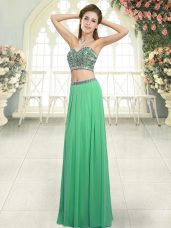 Superior Sleeveless Backless Floor Length Beading