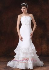 Custmized Mermaid Layered Ruffle Bodice Wedding Gown