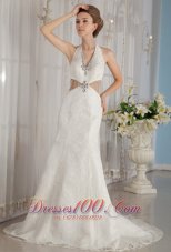 Halter Watteau Train Mermaid Sexy Wedding Dress Top Seller